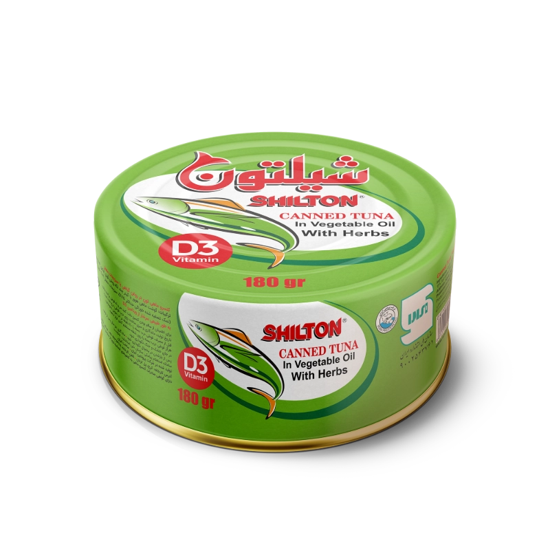 کنسرو ماهی تون در روغن گیاهی با طعم سبزیجات معطر 180 گرم
